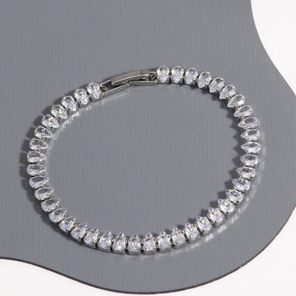 Sparkling Cubic Zircon Tennis Bracelets for Luxury Dainty Stackable Silver Color Chain Crystal CZ Banquet Wedding Jewelry