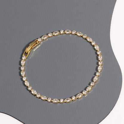 Sparkling Cubic Zircon Tennis Bracelets for Luxury Dainty Stackable Silver Color Chain Crystal CZ Banquet Wedding Jewelry