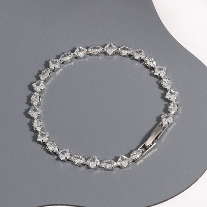 Sparkling Cubic Zircon Tennis Bracelets for Luxury Dainty Stackable Silver Color Chain Crystal CZ Banquet Wedding Jewelry