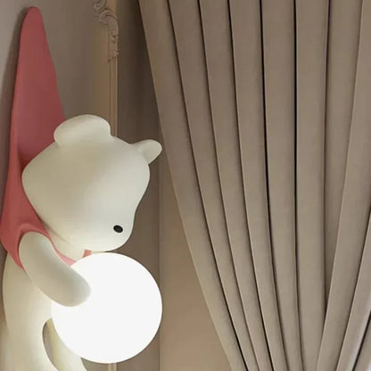 SANDYHA Nordic Resin Wall Lamp Cute Little Bear Design LED Light Children's Room Bedroom Decoration Home Study Lighting Fixtures