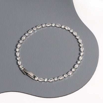 Sparkling Cubic Zircon Tennis Bracelets for Luxury Dainty Stackable Silver Color Chain Crystal CZ Banquet Wedding Jewelry