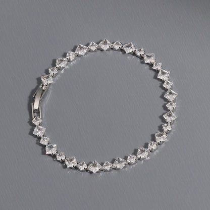 Sparkling Cubic Zircon Tennis Bracelets for Luxury Dainty Stackable Silver Color Chain Crystal CZ Banquet Wedding Jewelry