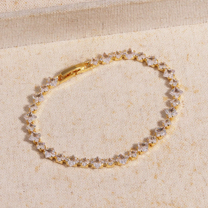 Sparkling Cubic Zircon Tennis Bracelets for Luxury Dainty Stackable Silver Color Chain Crystal CZ Banquet Wedding Jewelry