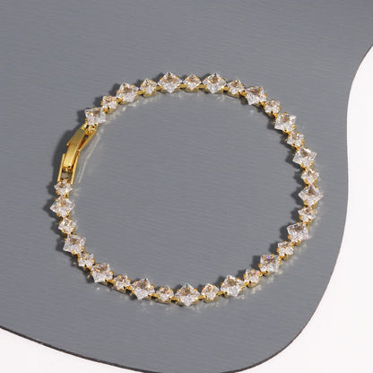 Sparkling Cubic Zircon Tennis Bracelets for Luxury Dainty Stackable Silver Color Chain Crystal CZ Banquet Wedding Jewelry