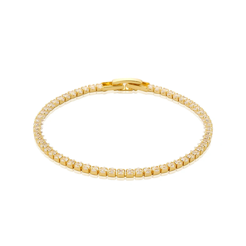 Sparkling Cubic Zircon Tennis Bracelets for Luxury Dainty Stackable Silver Color Chain Crystal CZ Banquet Wedding Jewelry