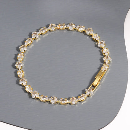 Sparkling Cubic Zircon Tennis Bracelets for Luxury Dainty Stackable Silver Color Chain Crystal CZ Banquet Wedding Jewelry